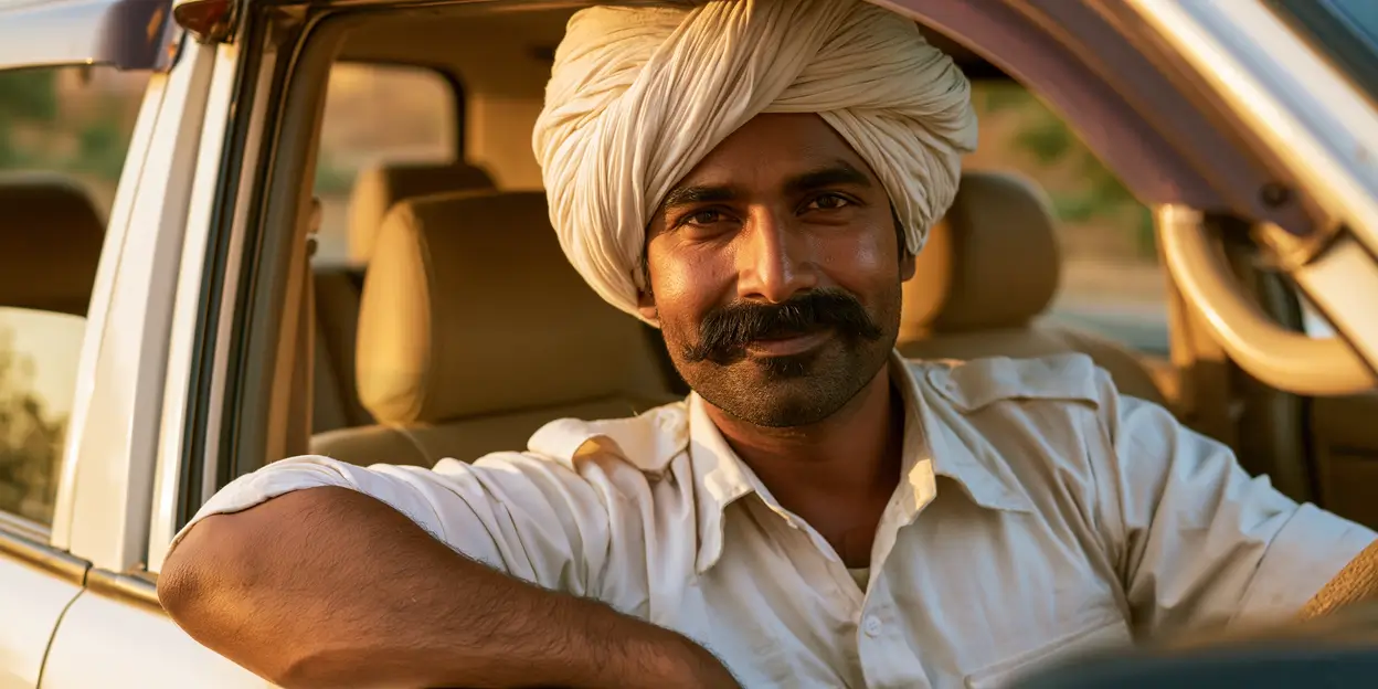 Chauffeur privé au Rajasthan au volant de sa voiture